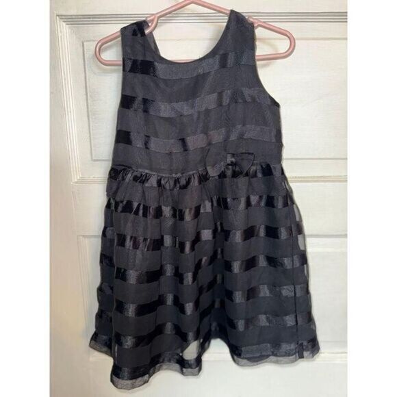 Baby Gap Black Striped Special Occasion Dress with‎ Button Back  size 3 years - Picture 1 of 3